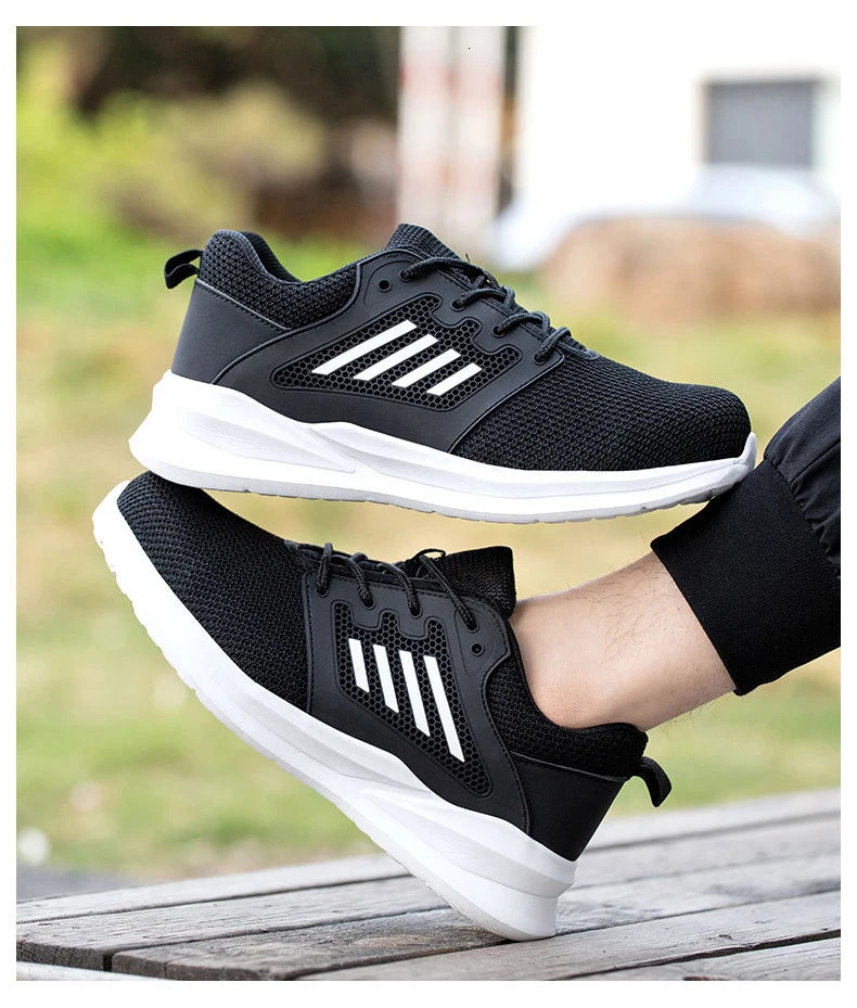 Fashion Safety Shoes Men Steel Toe Sneakers Puncture Proof Breathable Work Boots Man Comfy Work Shoes slip and oil resistant 251124