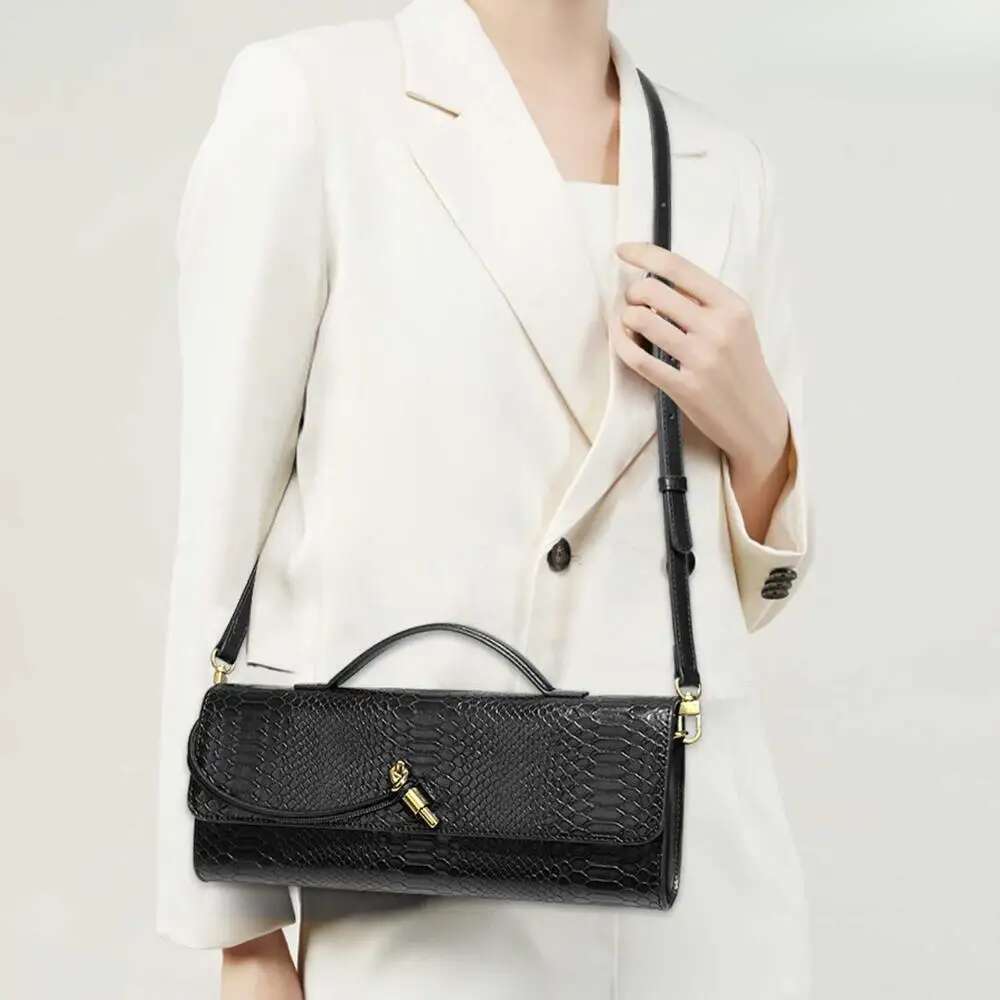 Design Top-Handle for Women Stone Texture PU Leather Long Purse Ladies Crossbody Shoulder Bags Trend Evening Handbag