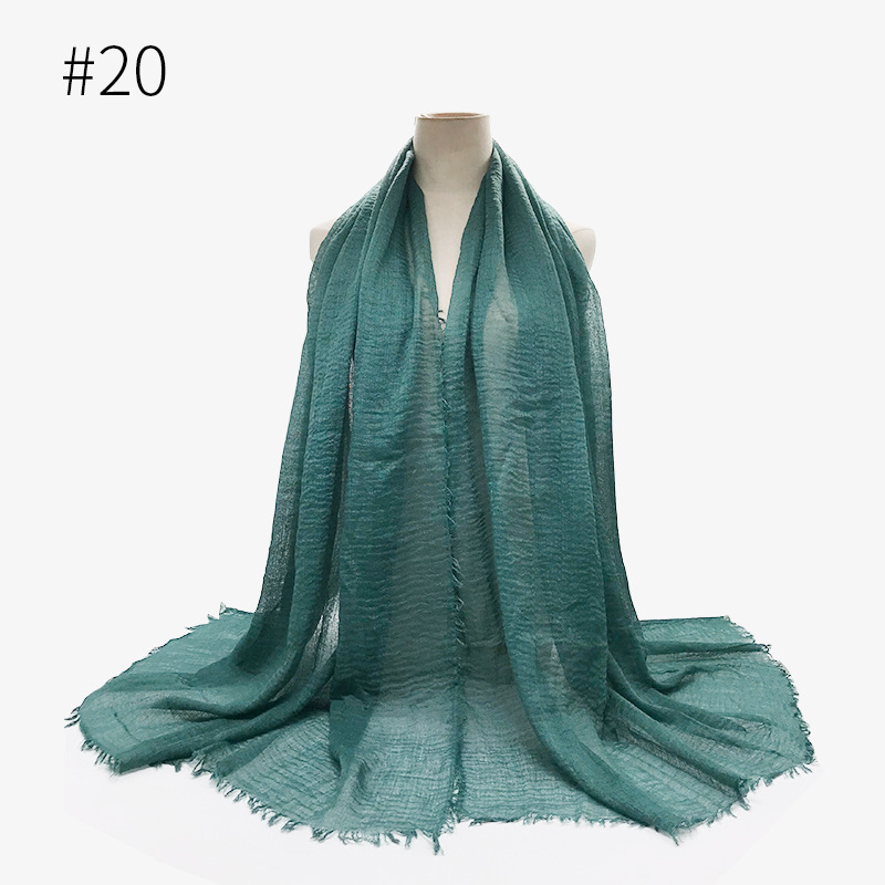 K537 Cross-border solid color ring velvet TR cotton monochrome wrinkle scarf women's head shawl manufacturer spot wholesale