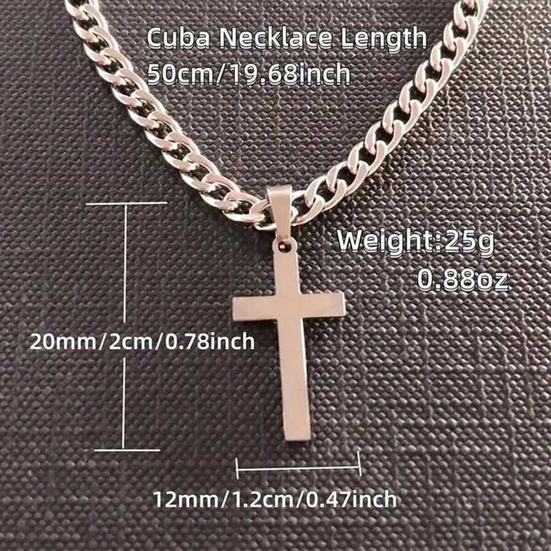 To My Son Stainless Steels Cross Pendant Cuban Chain Necklace With Inspirational Card Gifts L251127