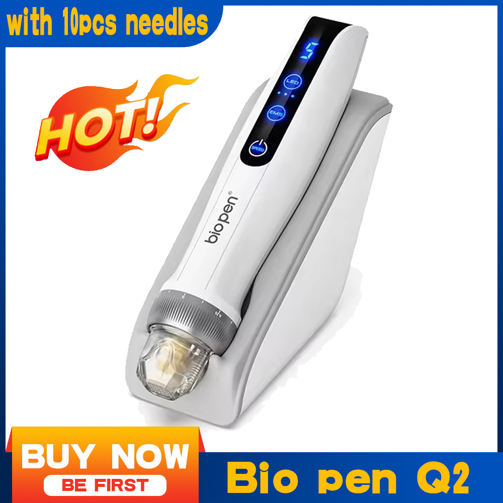 EMS Microcurrent Microneedle Instrument BIO Pen Q2 Electric Microneedle for Wrinkle Removal, Firming, Acne Marks, Pit Shrinking, and Pore Shrinking