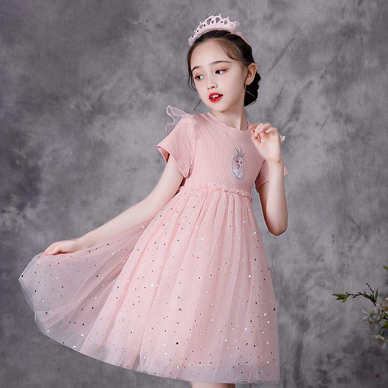 DISNEY Toddler designer clothes baby girl Elsa princess dress baby designer summer Frozen Elsa cotton children's party dress one-piece dress