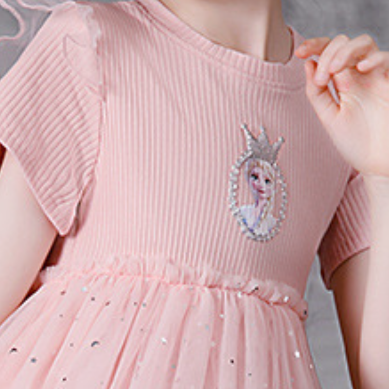 DISNEY Toddler designer clothes baby girl Elsa princess dress baby designer summer Frozen Elsa cotton children's party dress one-piece dress
