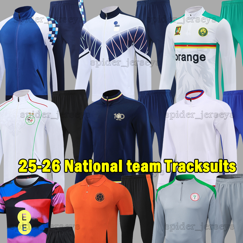 25 26 Englands National team Soccer Sets Colombia Italy Italia Cameroon 2026 Men POLO Training suit Football Shirts Spain Nigeria Senegal Long sleeves Tracksuits