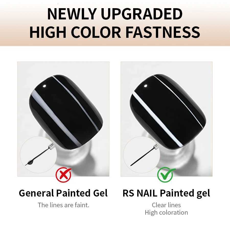 RS NAIL 5g Painting Gel Nail Polish Black White Nail Painting Art Gel Line Flower Drawing Gel Semi-solid UV LED Soak Off VarnishT251127