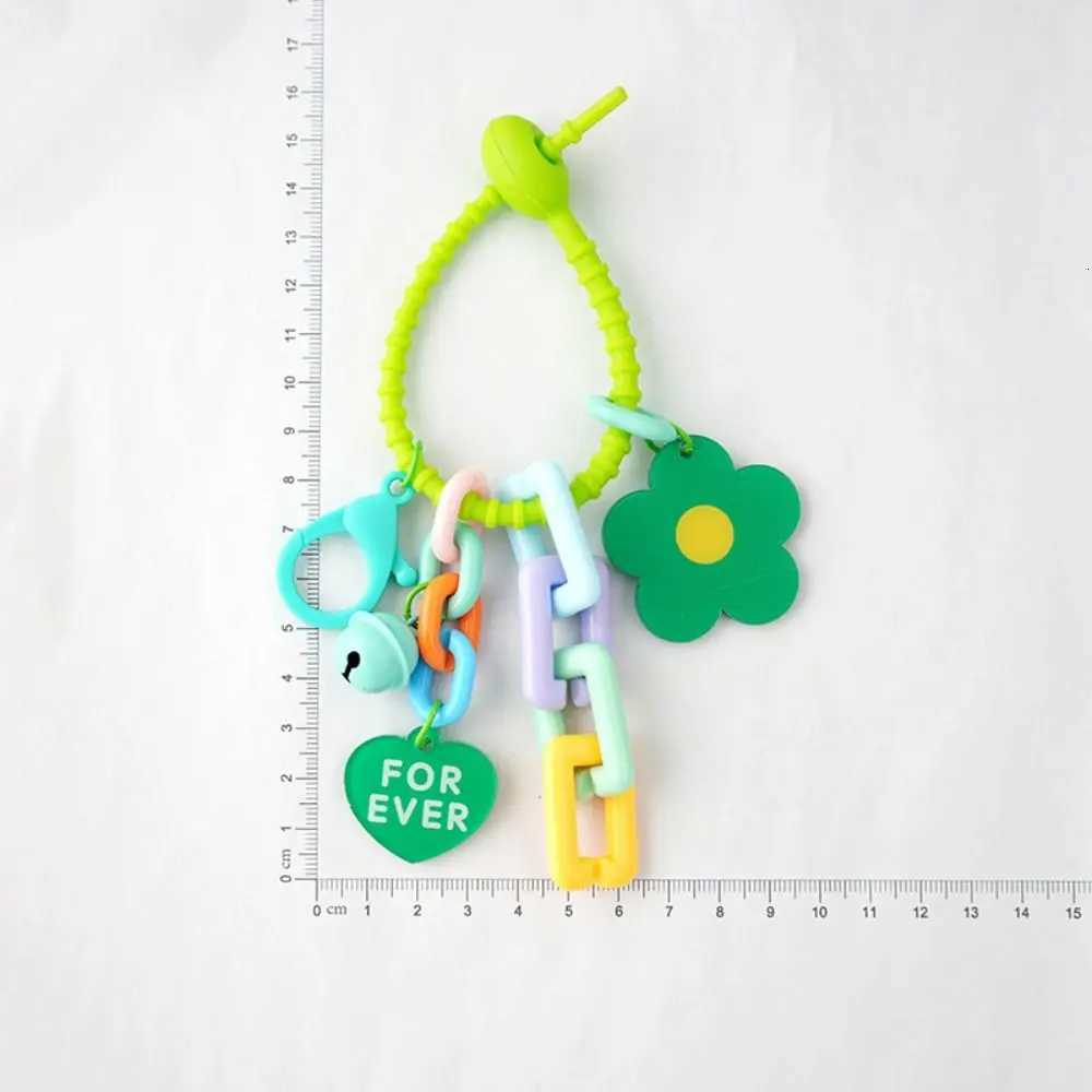 Creative Candy Color Flower Heart Pendant Keychain Cute Small Flower Key Ring Bag Pendant AccessoriesT251127