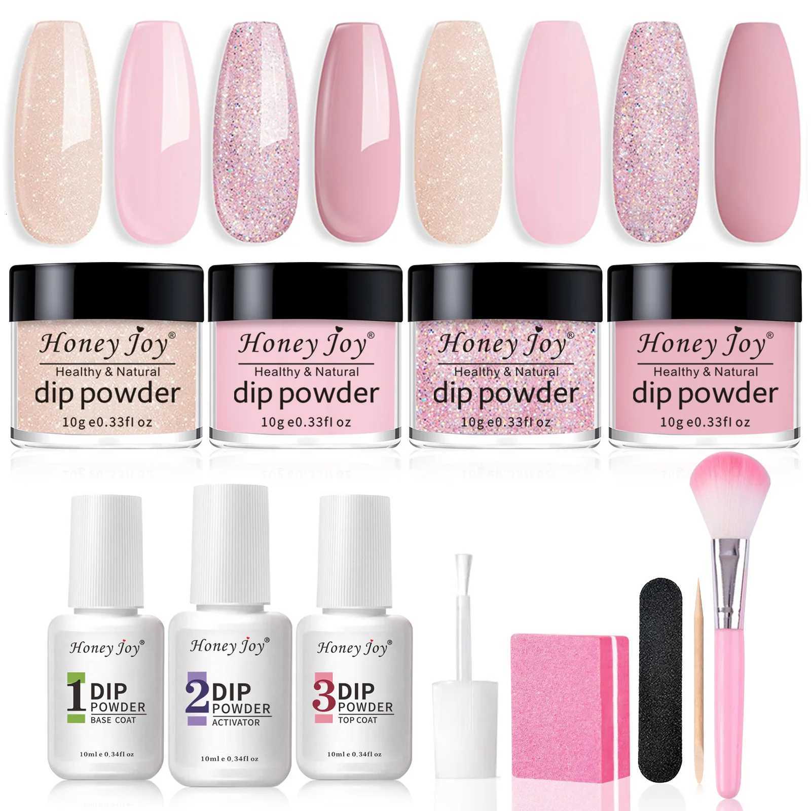 Dip Nails Powder Kit Acrylic Dipping Powder Set with Base Top Coat Activator for French Nail Art Manicure Salon DIY Gift No UVT251127