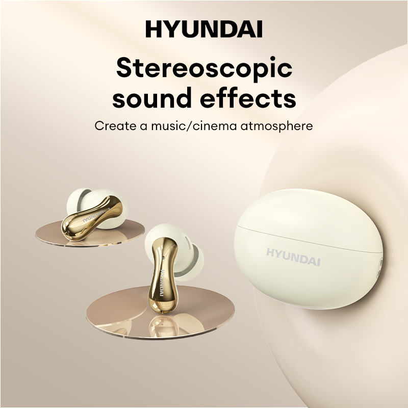 HYUNDAI HY-Y01 TWS Earphones Wireless Bluetooth V5.3 Low Latency Stereo Headphones Game HD Call Touch Earbuds With Mic