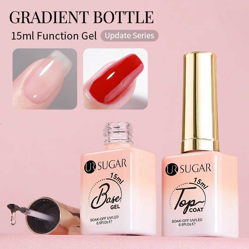 UR SUGAR 15ml Fiber Rubber Base Gel Upgrade Broken Nail Repaired Fiberglass Clear Quick Building UV Construction Gel Soak OffT251127