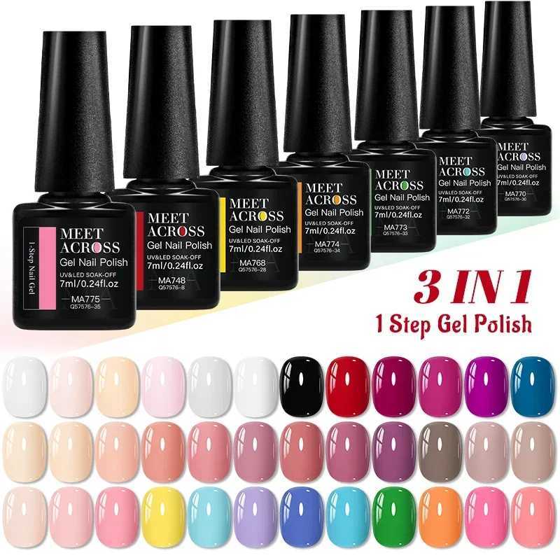 6pcs 1-step Gel Polish Set 3 IN 1 Gel Nail Polish Soak Off LED UV Gel Nail Varnishes No Need Base Top Coat Gel Nail Supplies DIYT251127