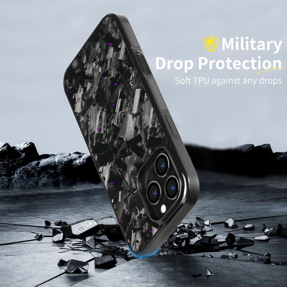New Large Grain Carbon Fiber Mobile Phone Case Is Suitable for Apple Iphone16/1514/13/12/11 Pro Max Gold, Silver, Green