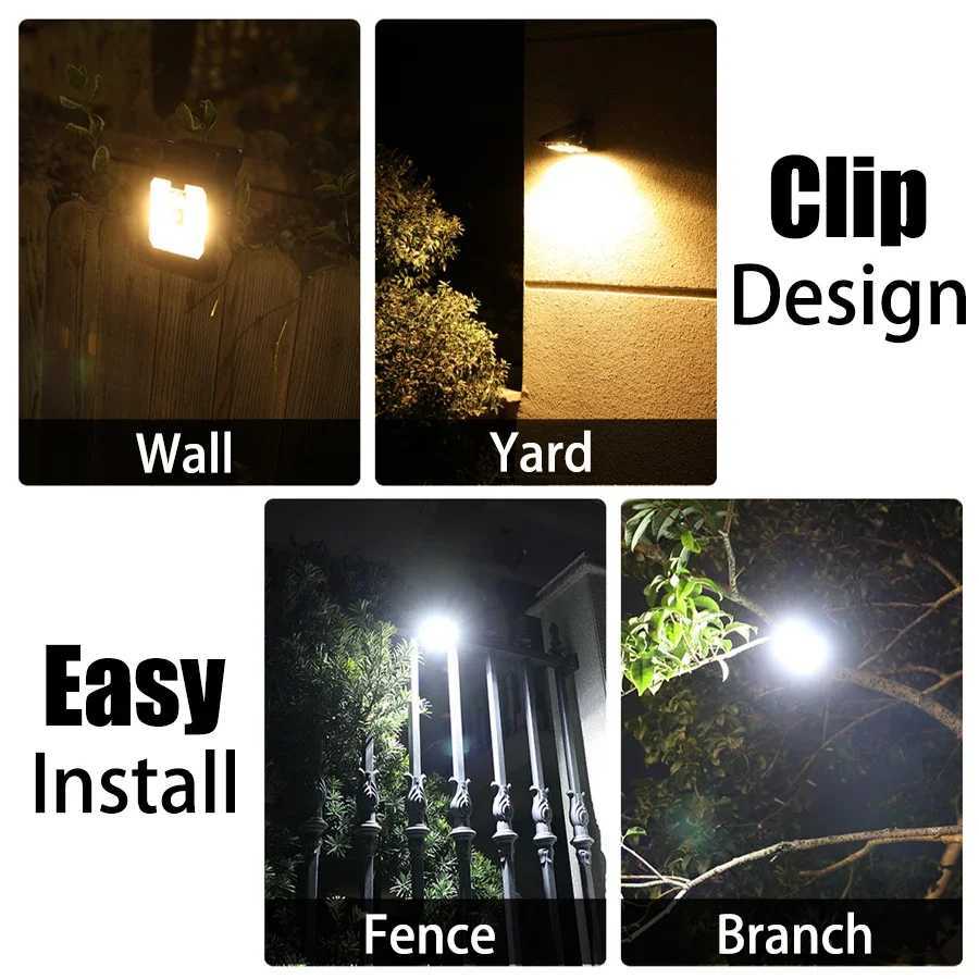 YD-21 Outdoor LED Solar Clip Lights Rechargeable Fence Lights and Outdoor Human-sensing Night Lighting Fixtures Easy To InstallM251127