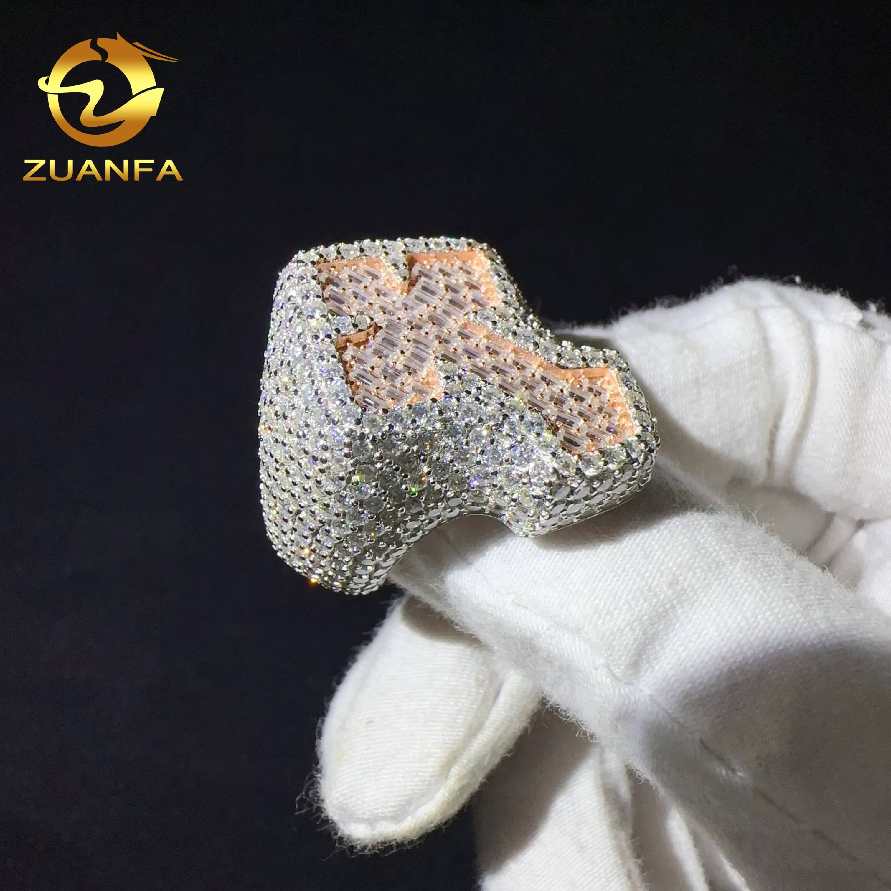 Iced Out Hip Hop Jewelry Men Diamond Ring 925 Sterling Silver High Quality Luxury Custom Moissanite Ring