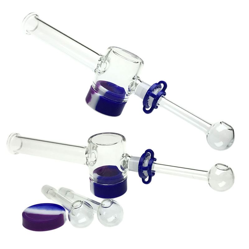 Goodsstore 7.5 Inch Glass Oil Burner Pipes Kit DIY Nectar Collector Silicone Container Reclaimer 10mm Male Pipe for Bongs Smoking