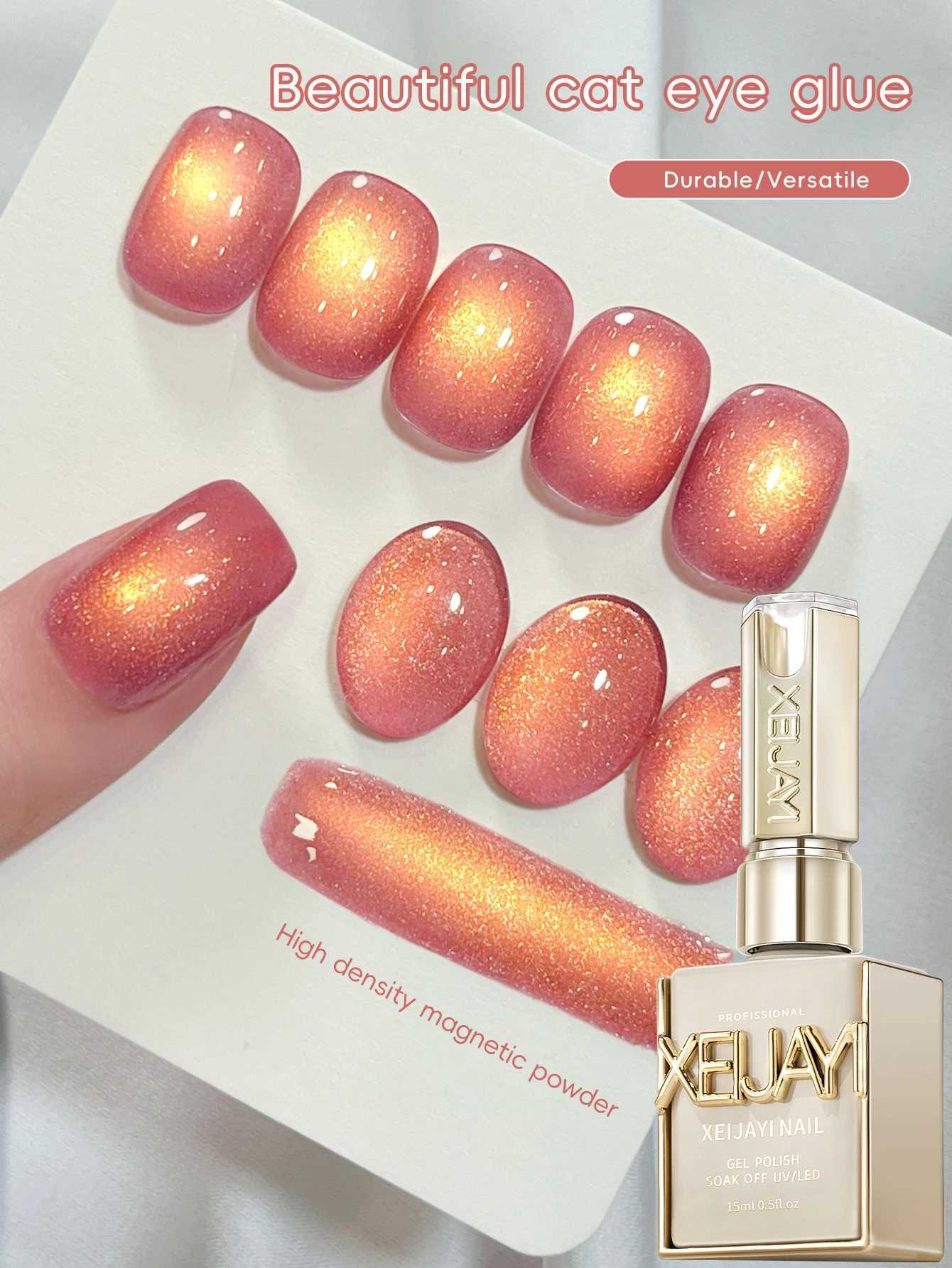 XEIJAYI 1pc 15ML Pink cat eye Nail Gel polish Semi Permanent Nail Art Soaking UV LED Nail Salon DIY Nail Salon Gel For WomenT251127