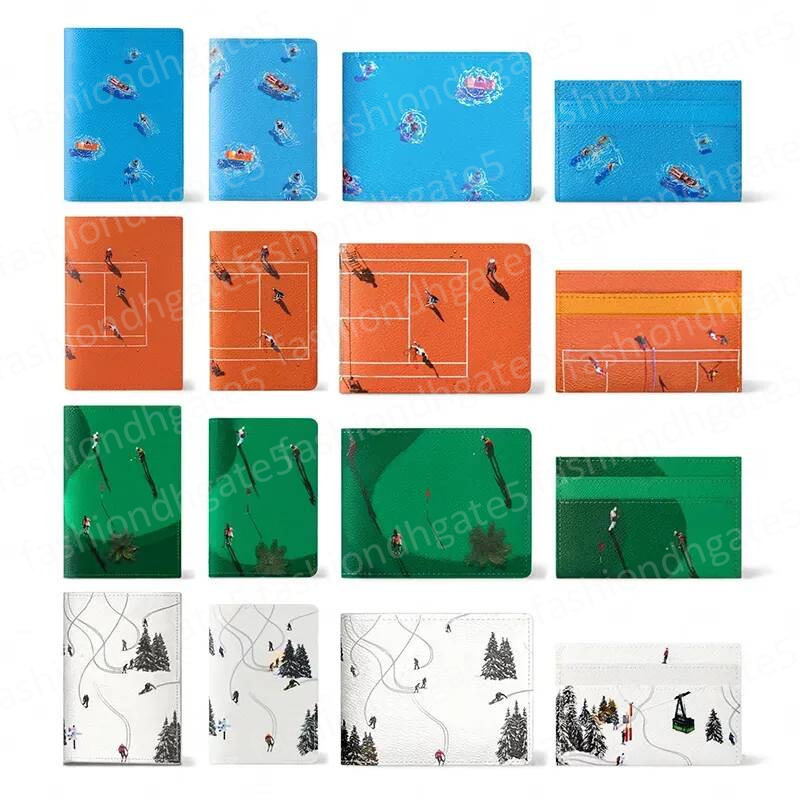Latest version holiday sports series style football model card holder passport bag designer eallet golf swimming ski wallet
