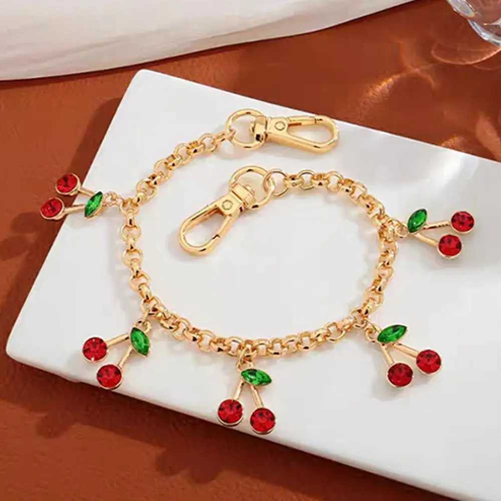 HOT Cherry Strawberry Pendant Girls Bag Charms Sweet Layered Metal Chain Accessories For HandbagsTote Hanging Ornaments 2025T251127