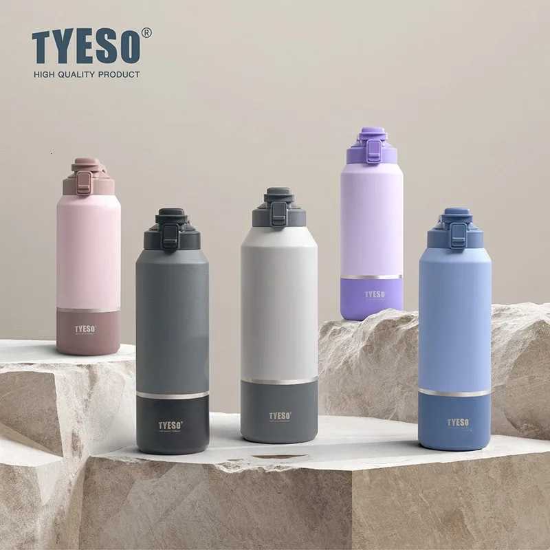 TYESO Thermo Stainless Steel Vaccum Travel Mug Leak-Proof Outdoor Sports 1200/1500ML Water Bottle Large Capacity TumblerW251127 W260226