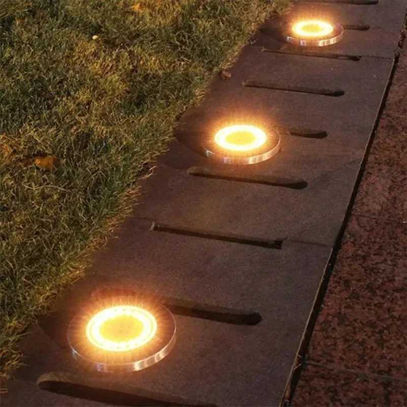 1/4/8Pcs Solar Lights Outdoor 8/20LEDs Disk Underground Lamp Spotlight Buried Solar Light for Home Garden Lawn Yard DecorationM251127