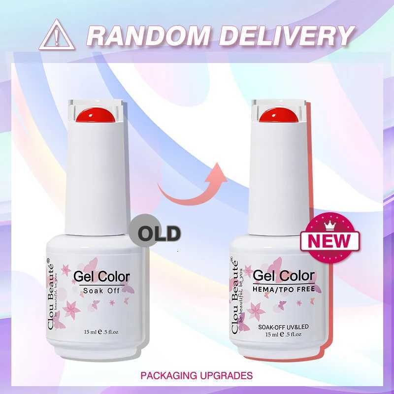 Clou Beaute 15ml Red Black White Green Neon Gel Nail Polish Base Top Coat Velvet Top 400 Colors Semi Permanent Gel Nail VarnishT251127