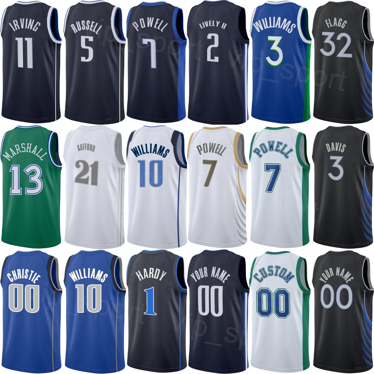 Print Basketball Jaden Hardy Jerseys 1 Dereck Lively II 2 Moussa Cisse 30 Ryan Nembhard 9 Dwight Powell 7 Kyrie Irving 11 Klay Thompson 31 Womans Child Men 2026 City