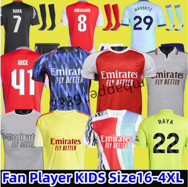 24 25 26 SAKA soccer jerseys Fans Player MARTINELLI 2025 football shirt Men Kids kit ODEGAARD Nwaneri SALIBA RICE HAVERTZ WOMAN CALAFIORI Lewis Skelly RAYA
