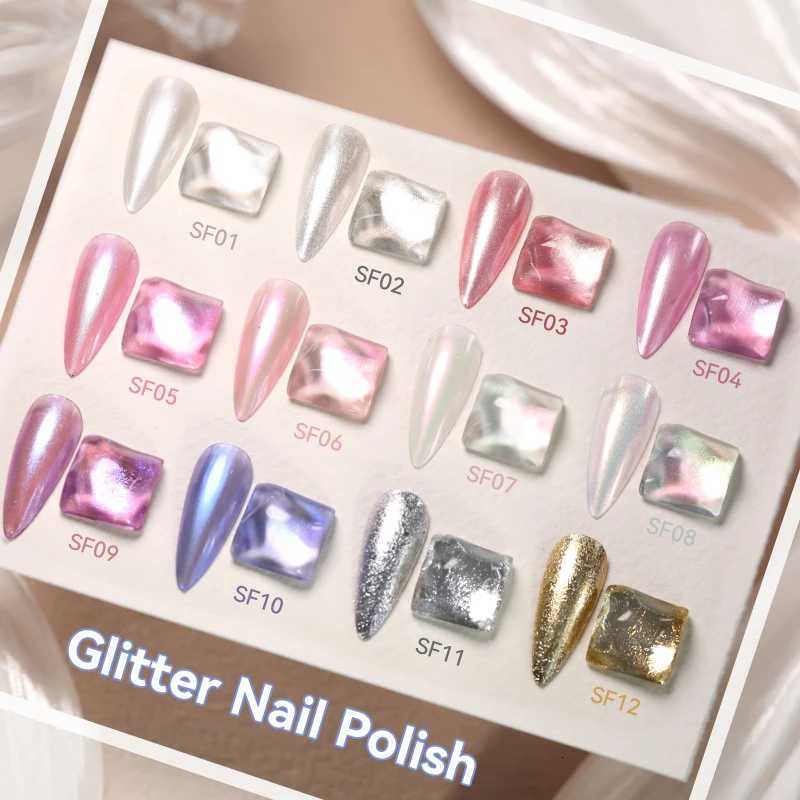 LILYCUTE 7ml Glitter Nail Polish Colorful Bright Sparkling Glitter Pearl Nail Art DIY Decoration No Need of Lamp to CureT251127