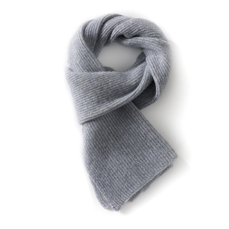 K544 Manufacturers wholesale 2025 new 100% wool soft pure color versatile knitted warm cashmere wool scarf for women