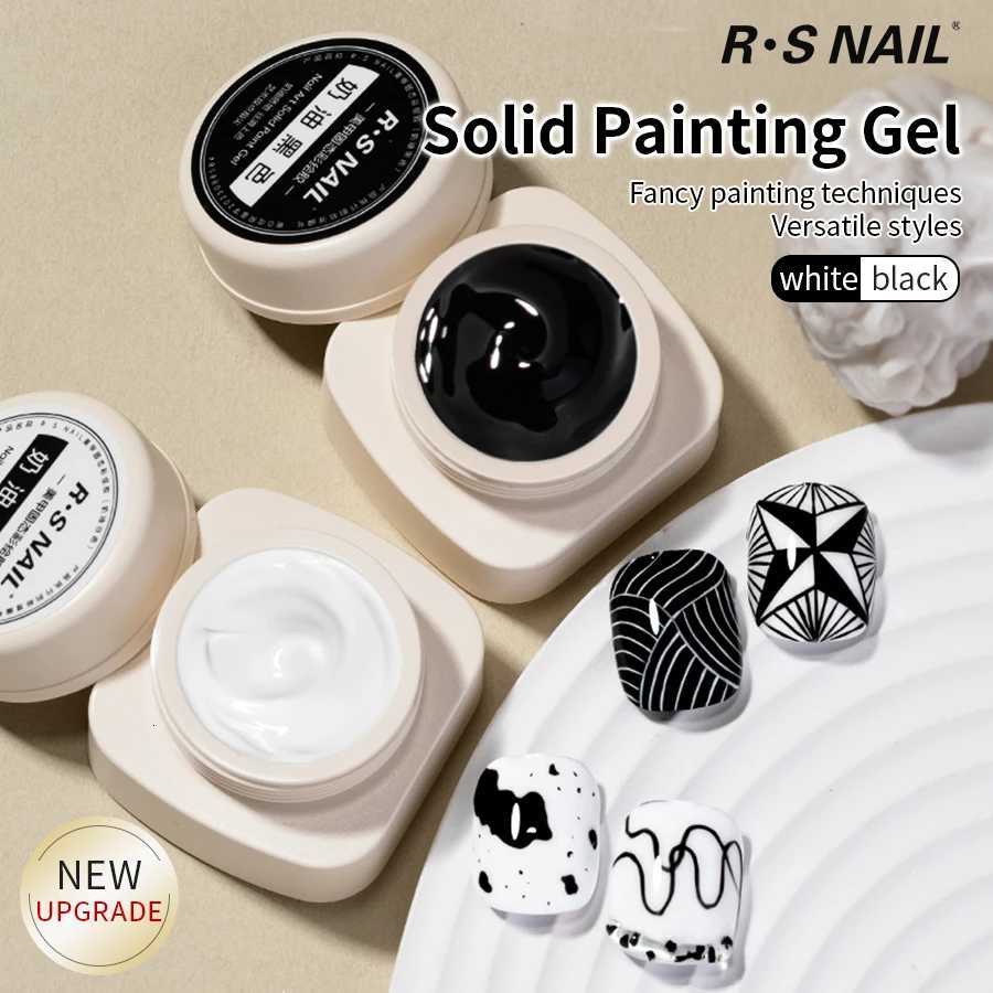 RS NAIL 5g Painting Gel Nail Polish Black White Nail Painting Art Gel Line Flower Drawing Gel Semi-solid UV LED Soak Off VarnishT251127