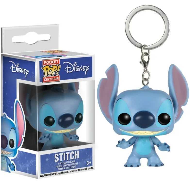 Disney New 22 Styles Funko Pocket pop Keychains Mickey Mouse Minnie Donald Duck Stitch Angel Elvis TIKI Lilo Scrump Vinyl Figure Toys H251127