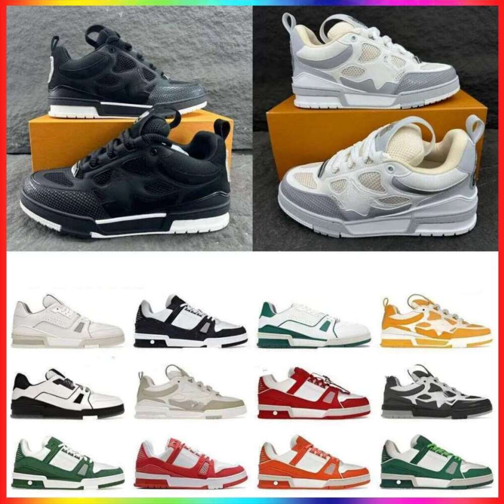 Skate designer sneakers luxury mens trainers sneaker casual runner shoe outdoor leather flower skates tennis women fashion men shoes top1toki