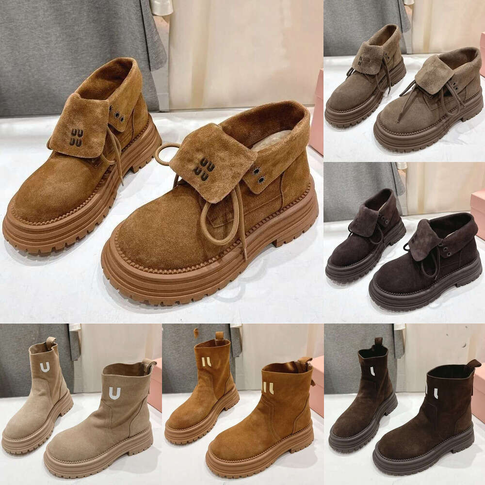 luxury winter boot Designer shoe women Suede warm Drawstring Shearling Lining Platform High-top Martin Boots Fashion Knight boots booties Snow Boots Casual Shoes