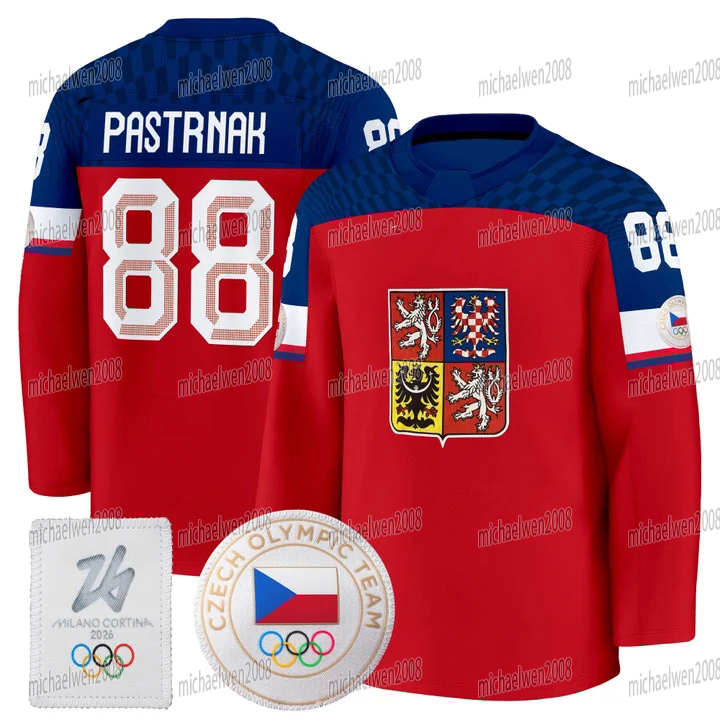 Custom Team Name Czechia 2026 Olympicss Hockey Jerseys David Pastrnak Martin Necas