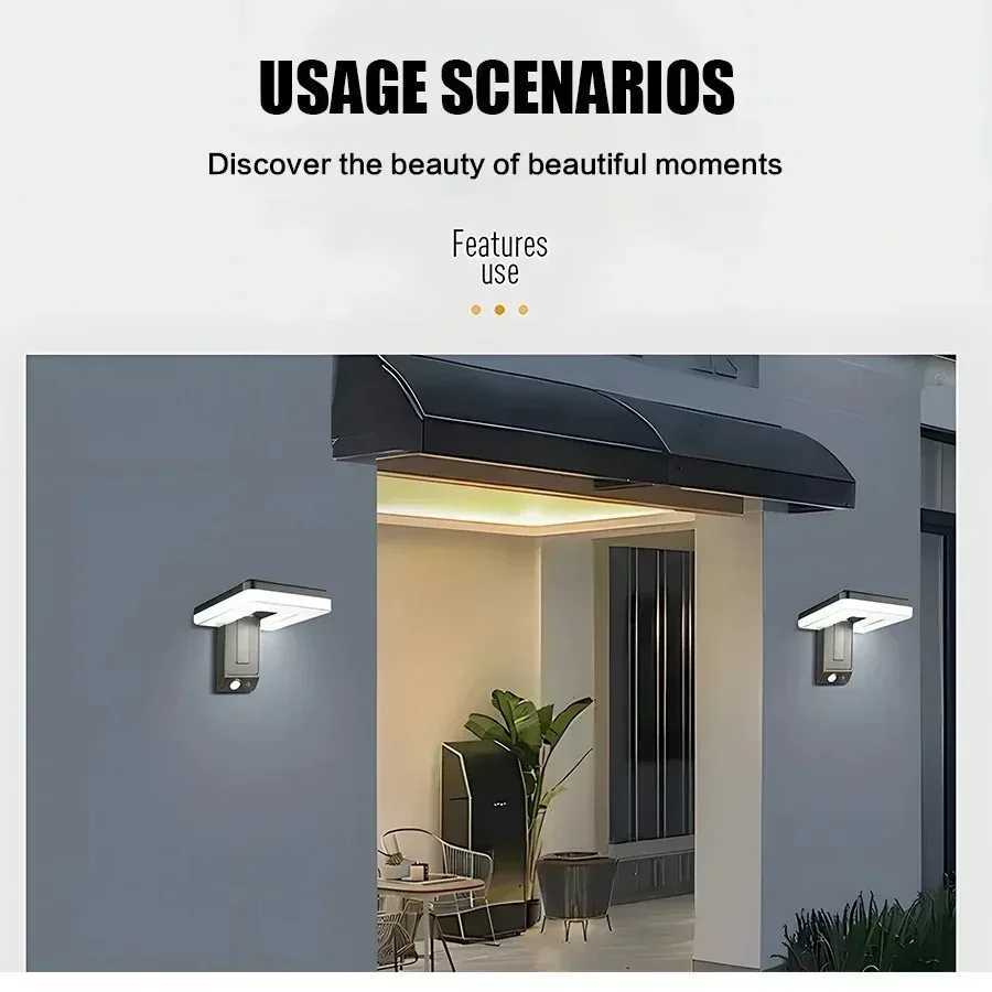LED 120 Degree Foldable Solar Rechargeable Light Outdoor Wall Lamp Waterproof Motion Sensor 3 Modes Street Light Garden DecorM251127