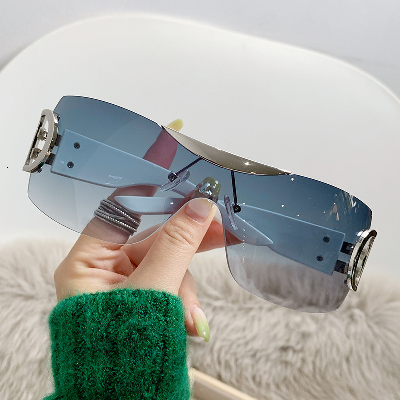 Luxury Brand Sunglasses - Large Frameless Y2K Outdoor Sports Shades - Futuristic Tech-Style Fashion Personality - 2025 New