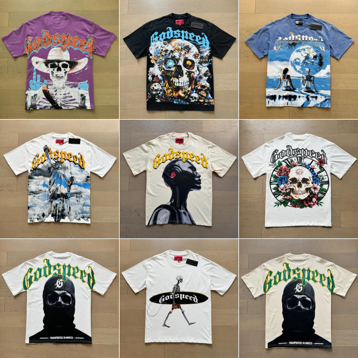 Men's T Shirts Godspeed VLBE Retro Skull Rider Fitness Street City Casual Plus Size Loose Short Sleeve T-shirt Girl 3D Couple