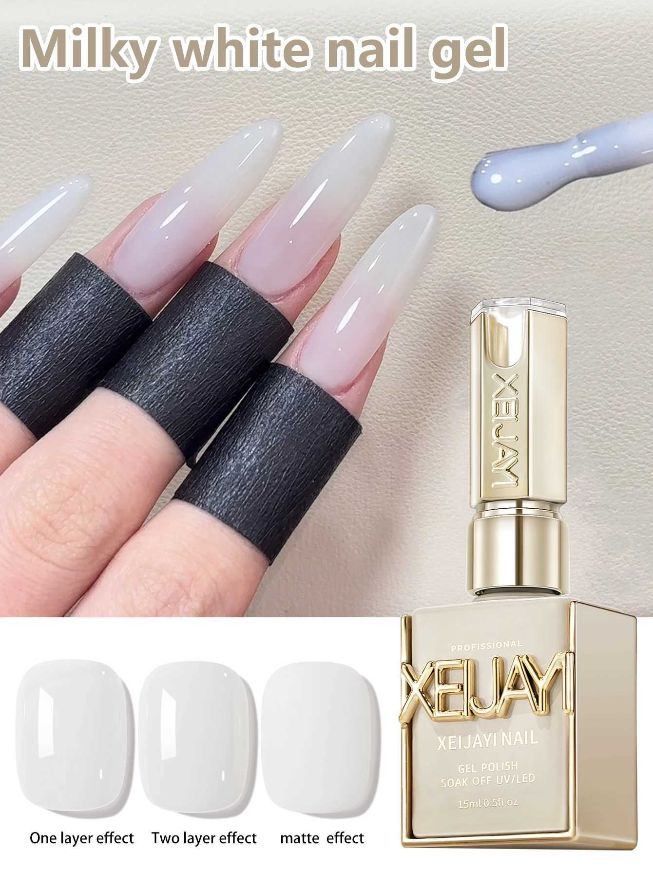 1pc 15ml Milky White Gel Nail Polish UV Led Autumn And Winter Popular Semi Permanent Gel Nail Polish Household Manicure DIYT251127