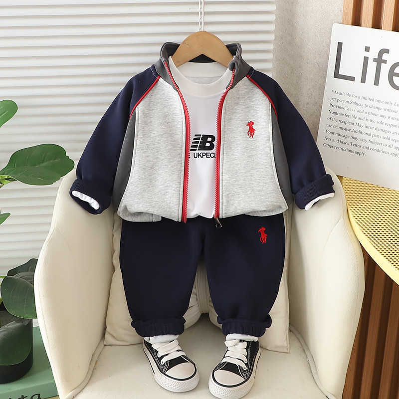 New autumn boys' suit with embroidered design, casual Korean-style children's clothing S251127