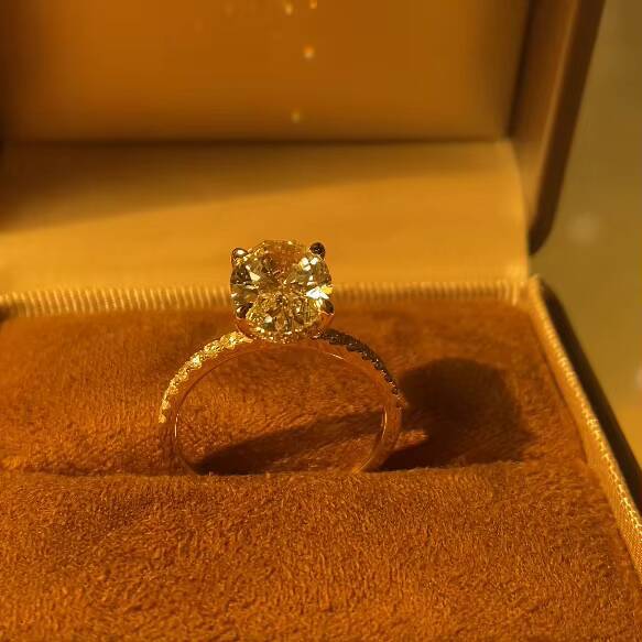 Luxury Rings Jewelry Women Oval Cut Lab Grown Diamond 14K 18k Solid Gold IGI Certified Ring for Womens Special Occasions