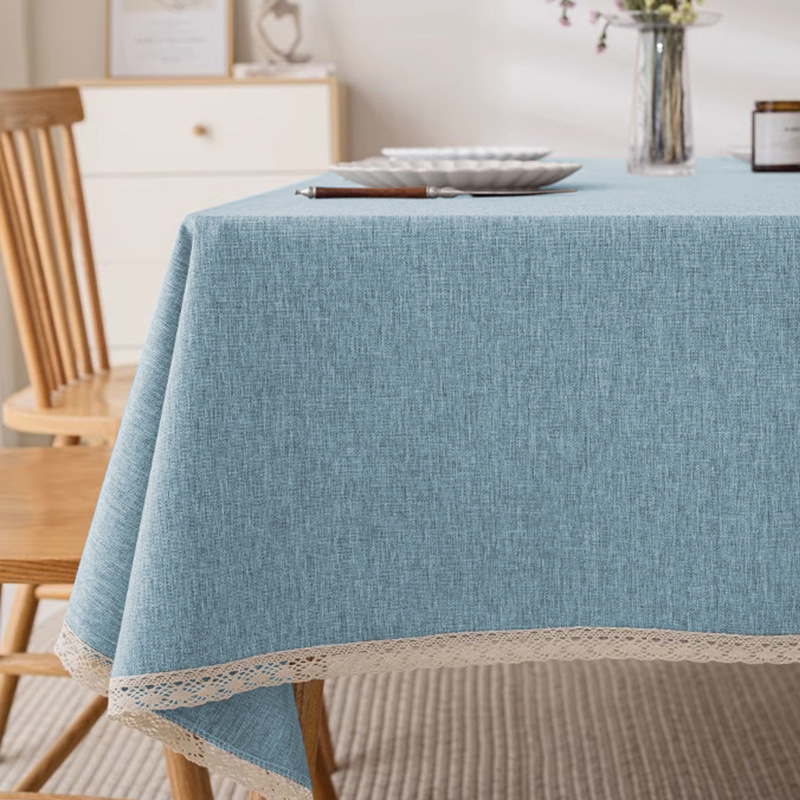 A845 modern simple style tablecloth cotton linen high-grade tablecloth family restaurant waterproof and oil-proof non-washable coffee table tablecloth