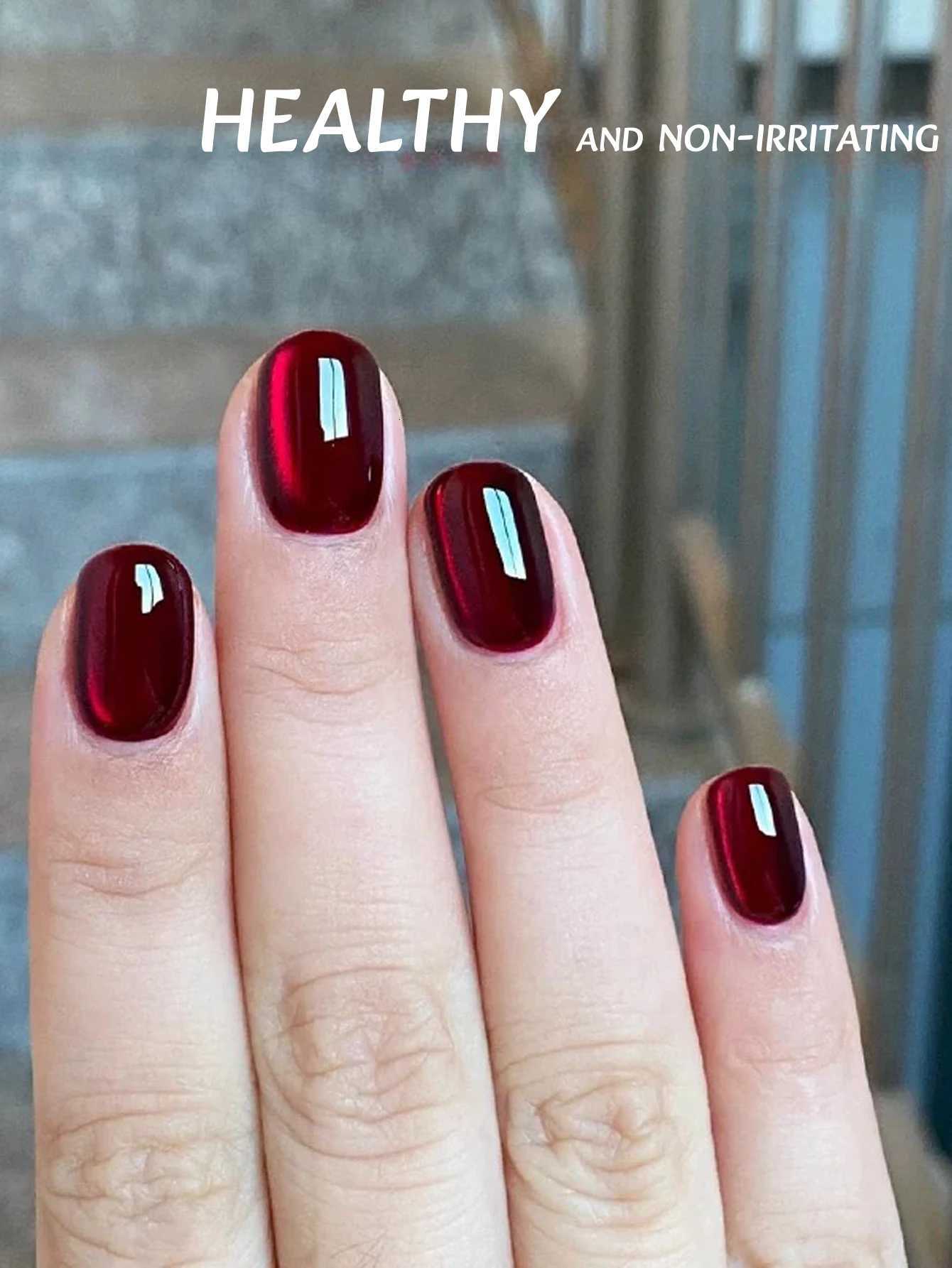 12ML 1-21PCS Red Glass Bead Cat Eye Magnet Gel Nail Polish Summer And Autumn Hot Selling Whitening Red Cat Eye Nail Gel GlueT251127