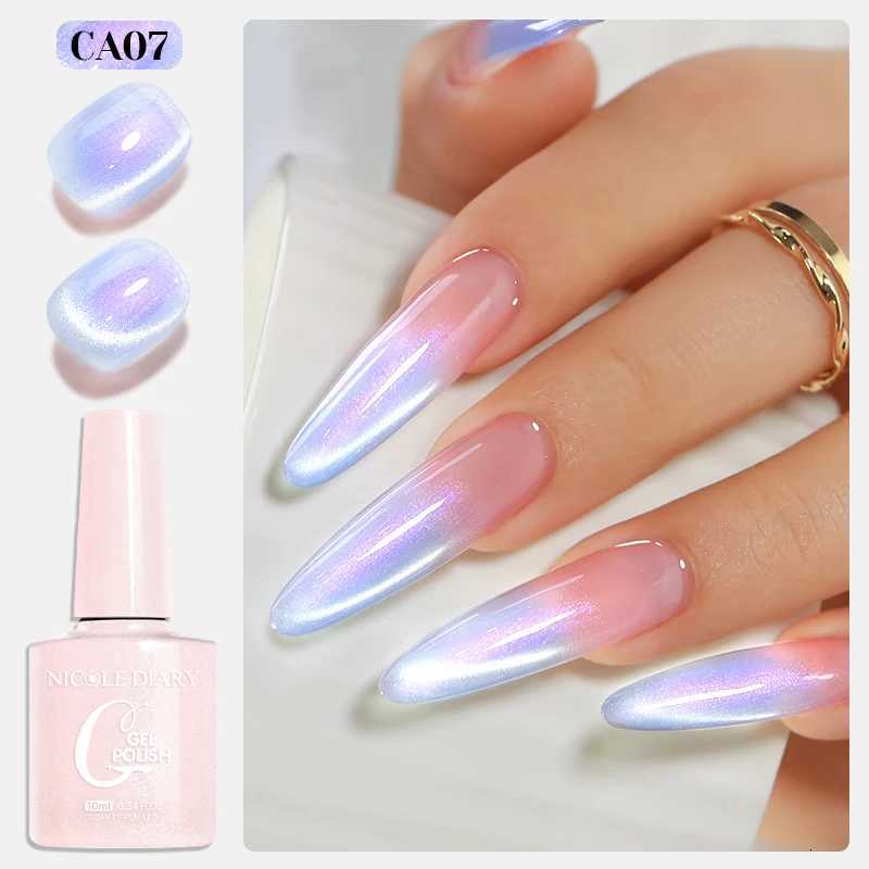 NICOLE DIARY 10ml Jelly Pink Water Light Cat Magnetic Gel Nail Polish Fruit Series Green Blue Purple Semi Permanent UV GelT251127