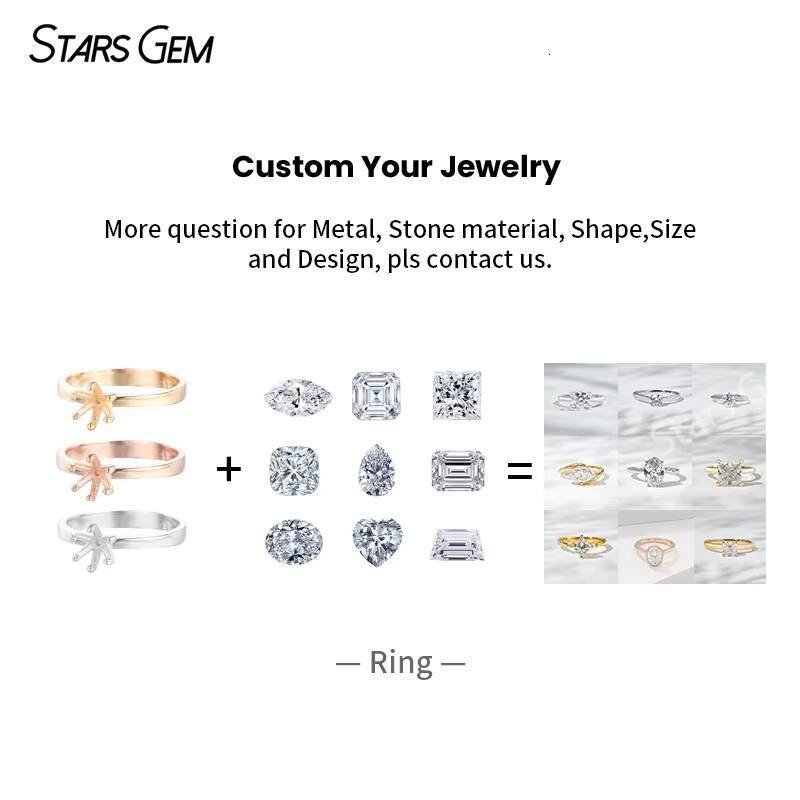 Starsgem 075ct 3mm Round Brilliant Cut Lab Grown Diamond 18K Gold Half Circle Seven Stone Diamond Ring
