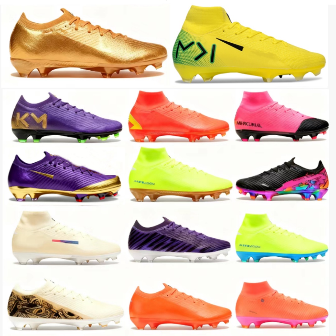 2025 Soccer Boots Lightweight Football Superfiy Cleats for Men Women Kids Anti Slip FG Studs Breathable Leather Professional Match Training Firm Ground Shoes