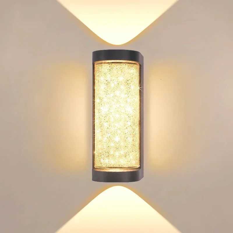 Modern Outdoor Crystal LED Wall Lamp Crystal Bedside Lighting Porch Light Waterproof Wall Sconce Doorway Garden Home DecorM251127