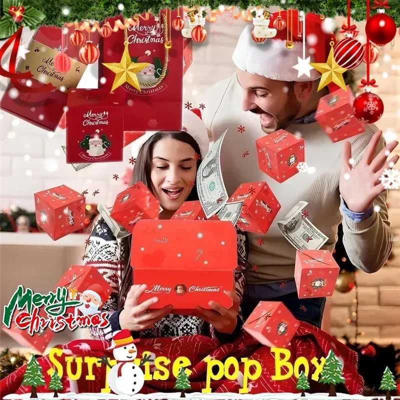 Christmas Gift Box Diy Folding Paper Boxs Money Pop Up Birthday Wedding Surprise Bounce Boxs Explosion Red Envelope Gift Box Set H2511271