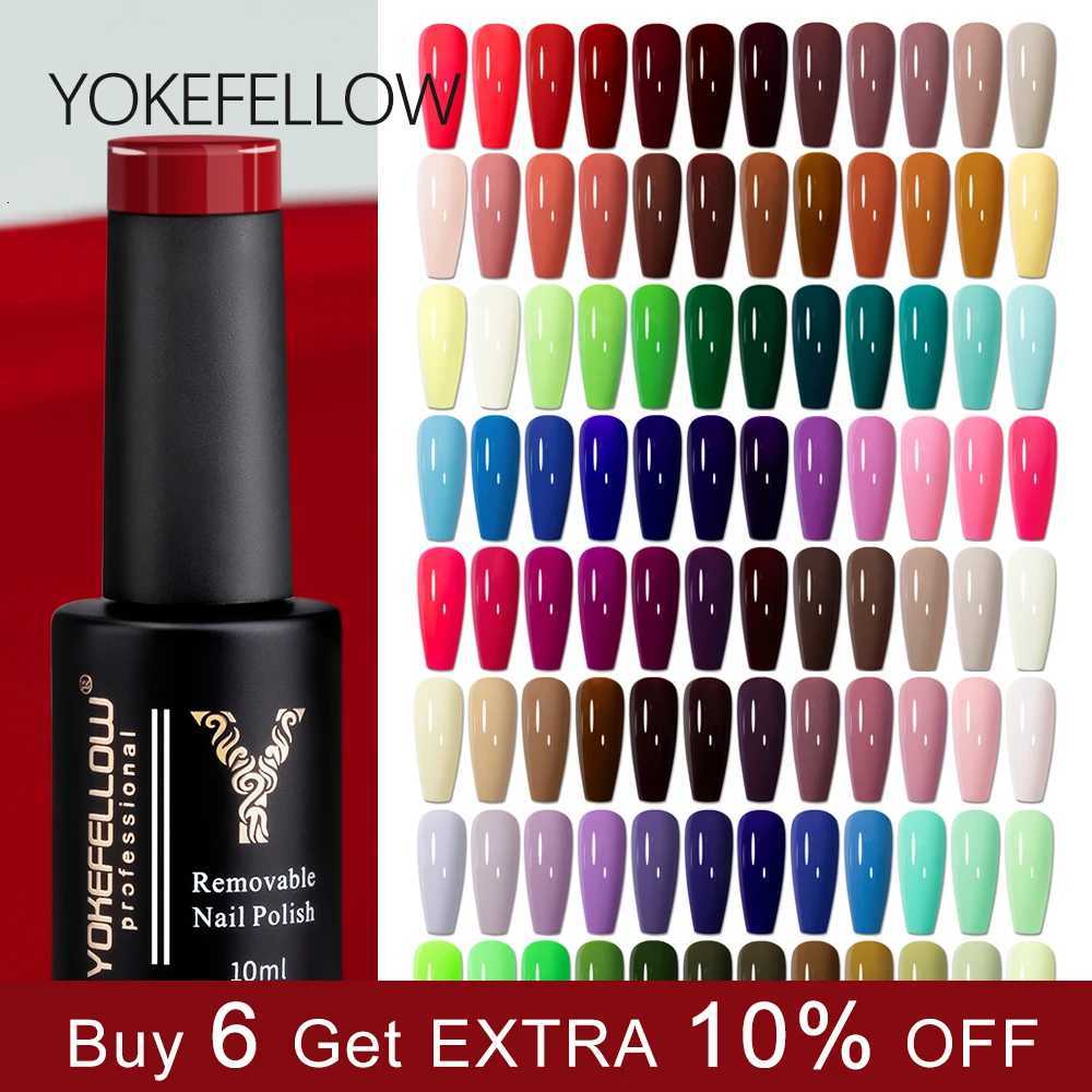 YOKEFELLOW Gel Nail Polish UV LED 122 Colors 10ml Rich Pigment Soak Off Low Odor Long-Wear Gel Varnish for Professional ManicureT251127
