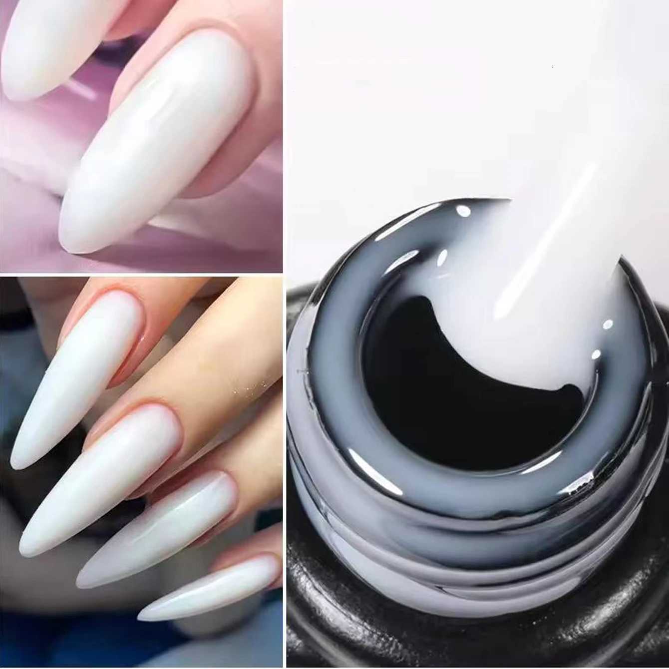 10ml 1-8pcs Milky White Quick Extension Gel Nail Polish Nude Construct Hard Semi Permanent Acrylic Extension Nail Art VarnishT251127