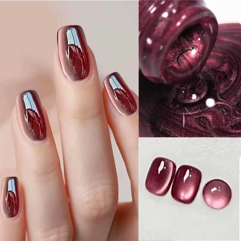 BORN PRETTY Sparkling Glass Bead Cat Magnetic Gel Nail Polish Flash White Spar Red Color Semi Permanent Soak Off UV Gel VarnishT251127