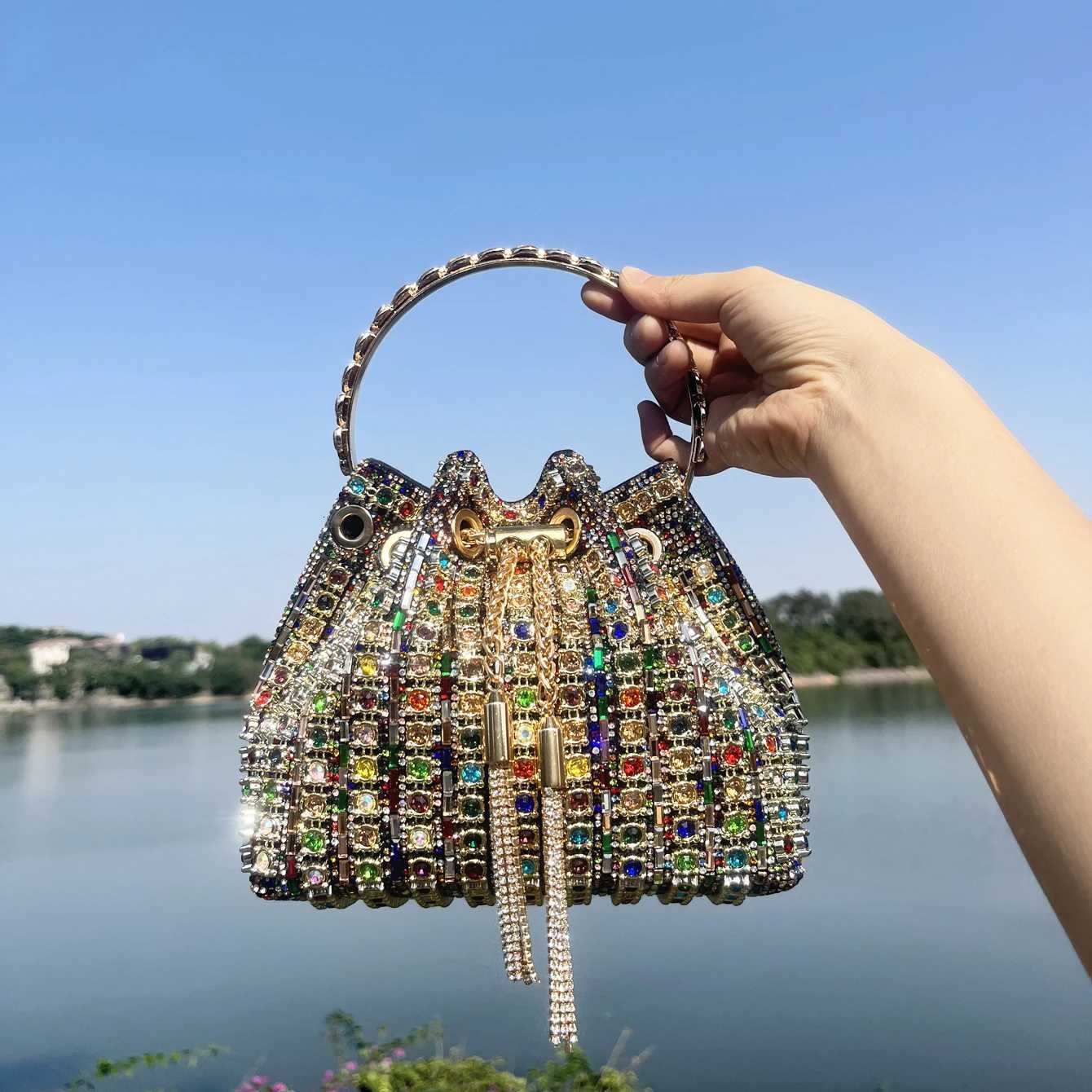 luxury Designer purses and handbags bags for women bucket clutch purse evening banquet bag Crystal rhinestone shoulder bag K251127